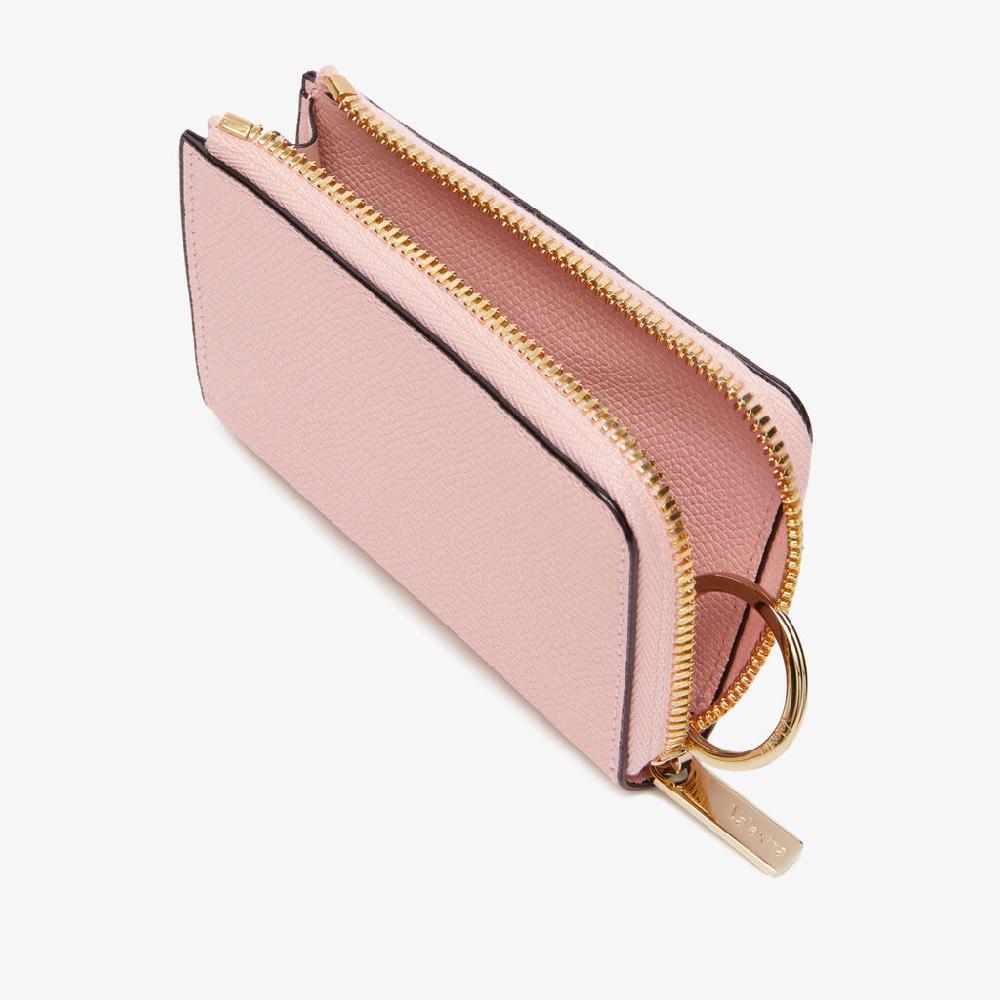 Valextra Portachiavi da Donna in Pelle Rosa | Valextra Zip Around Duty-free