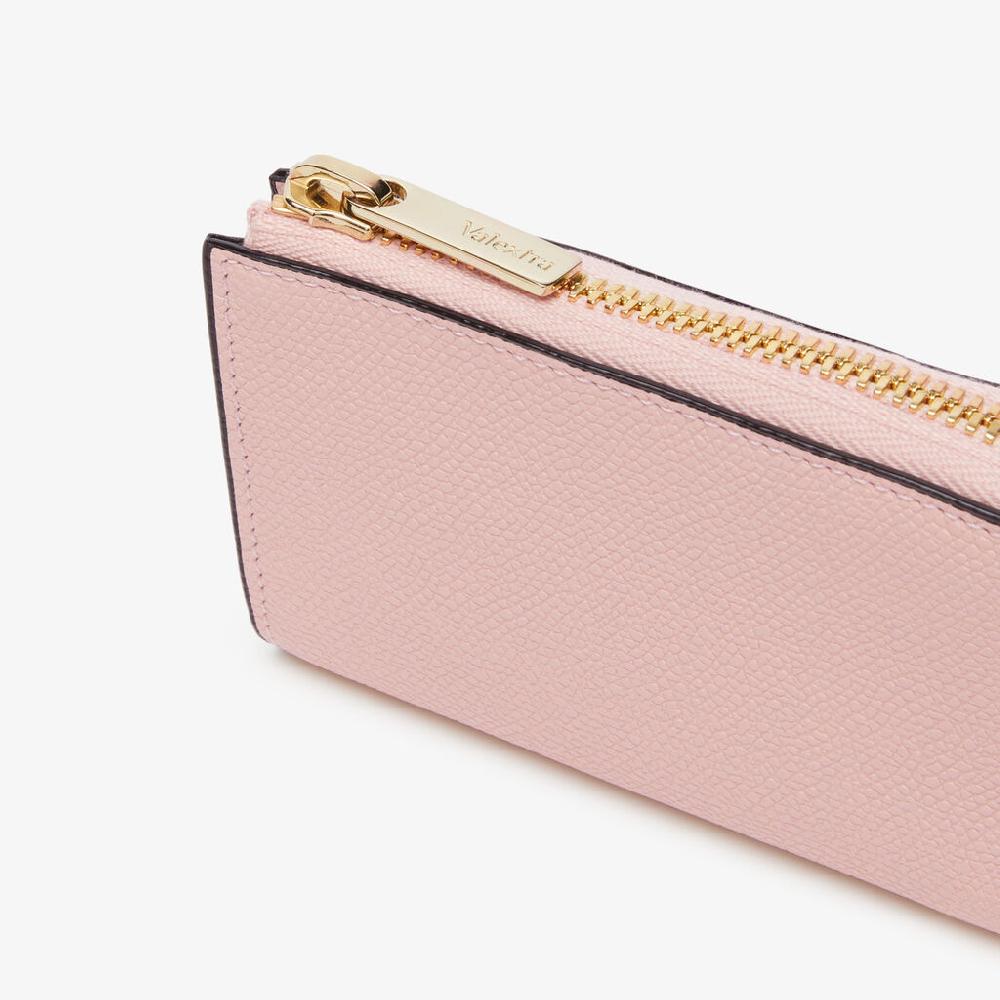 Valextra Portachiavi da Donna in Pelle Rosa | Valextra Zip Around Duty-free