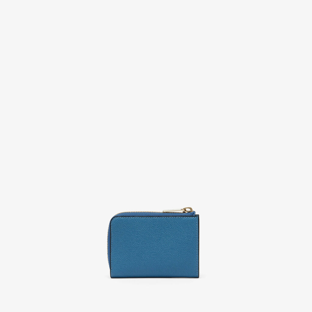 Valextra Portachiavi chiuso con zip in Pelle Blu Cobalto | Valextra Zip Around 50% di sconto per tempo limitato