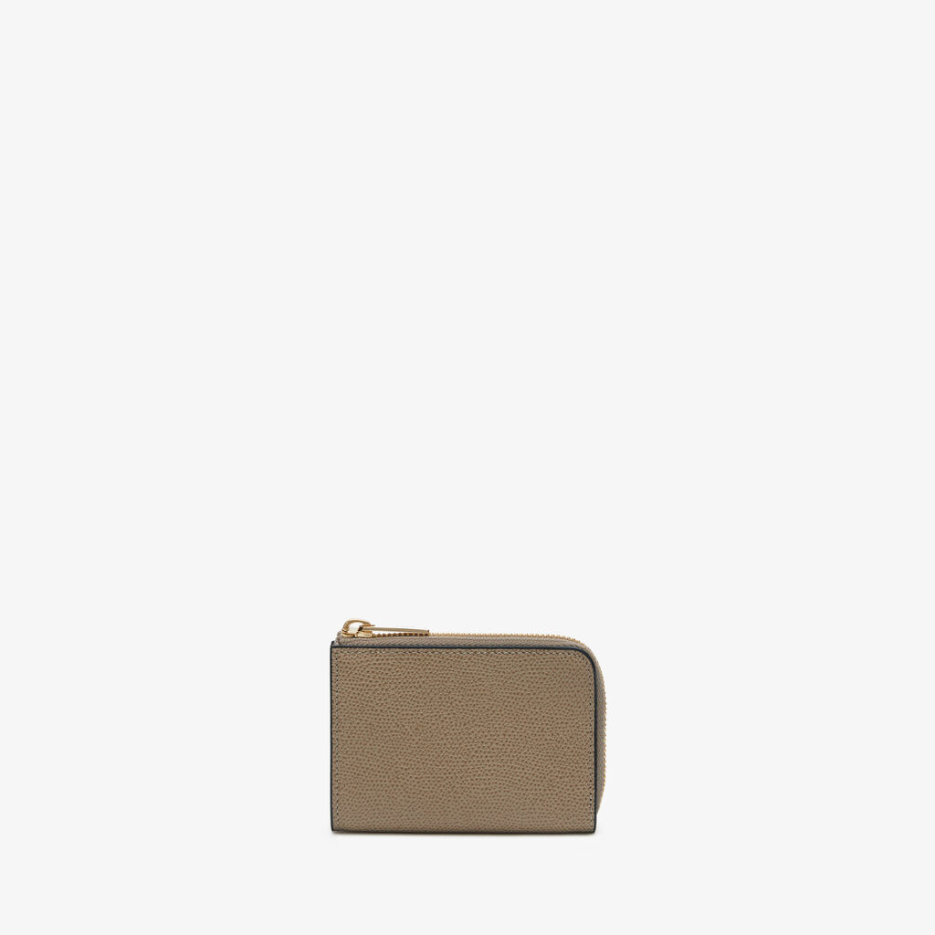 Valextra Portachiavi in Pelle Marrone Tortora | Valextra Zip Around Sconti questo mese