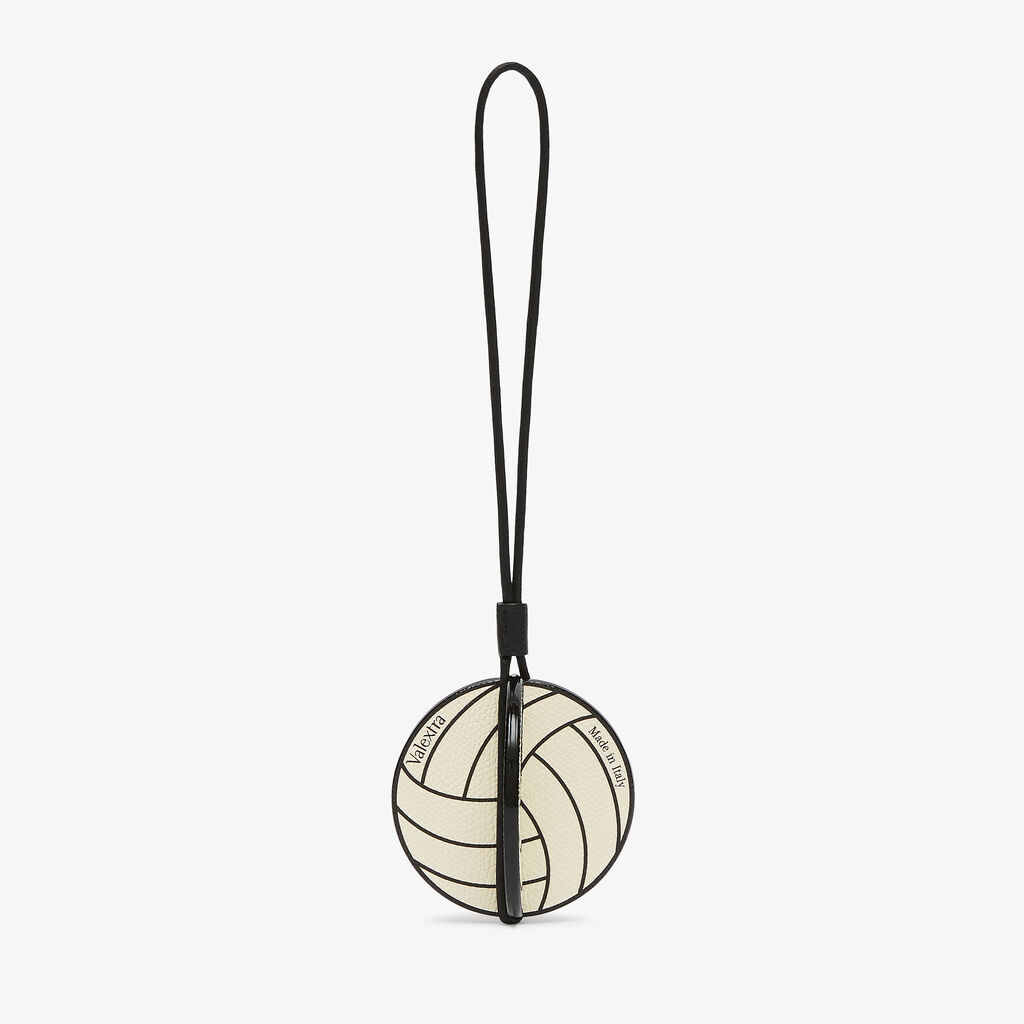 Valextra Charm pallavolo da Donna in Pelle Bianca e Nera | Valextra Nuovo