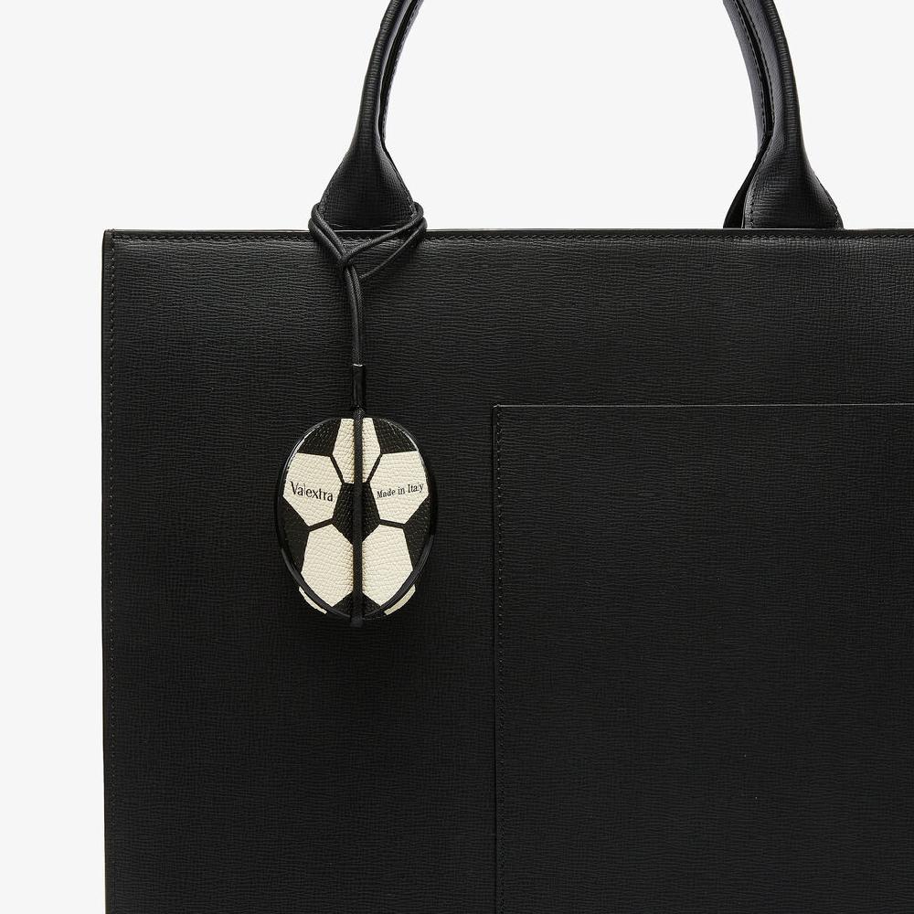 Valextra Charm palla da calcio da Donna in Pelle Bianca e Nera | Valextra Qualità
