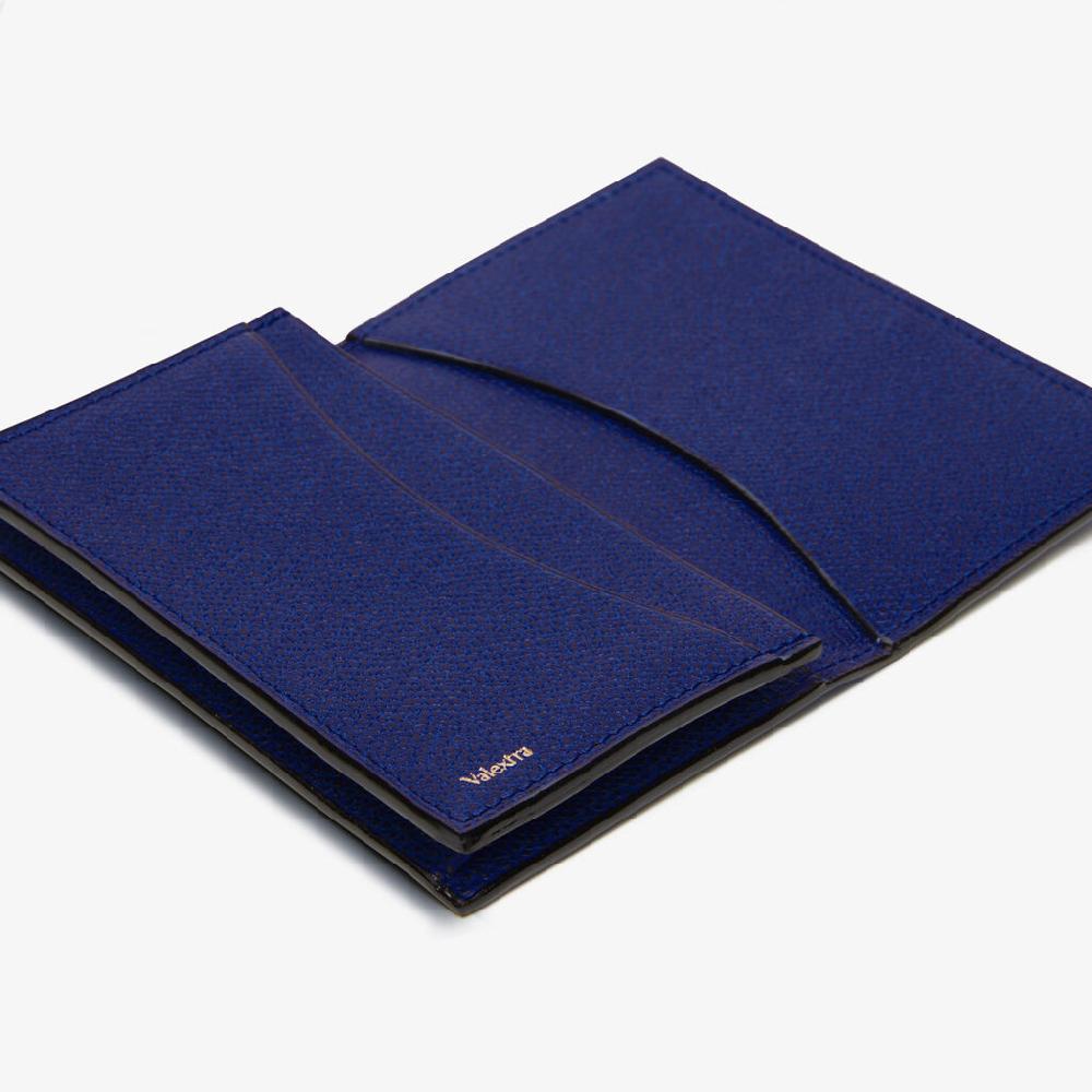 Valextra Porta carte di credito da Donna in Pelle Blu | Valextra Negozi Online