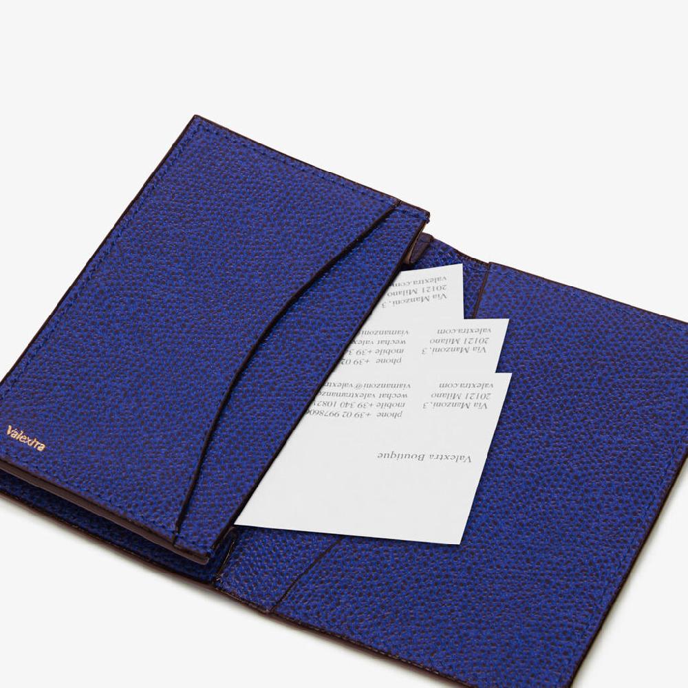 Valextra Porta carte di credito da Donna in Pelle Blu | Valextra Negozi Online