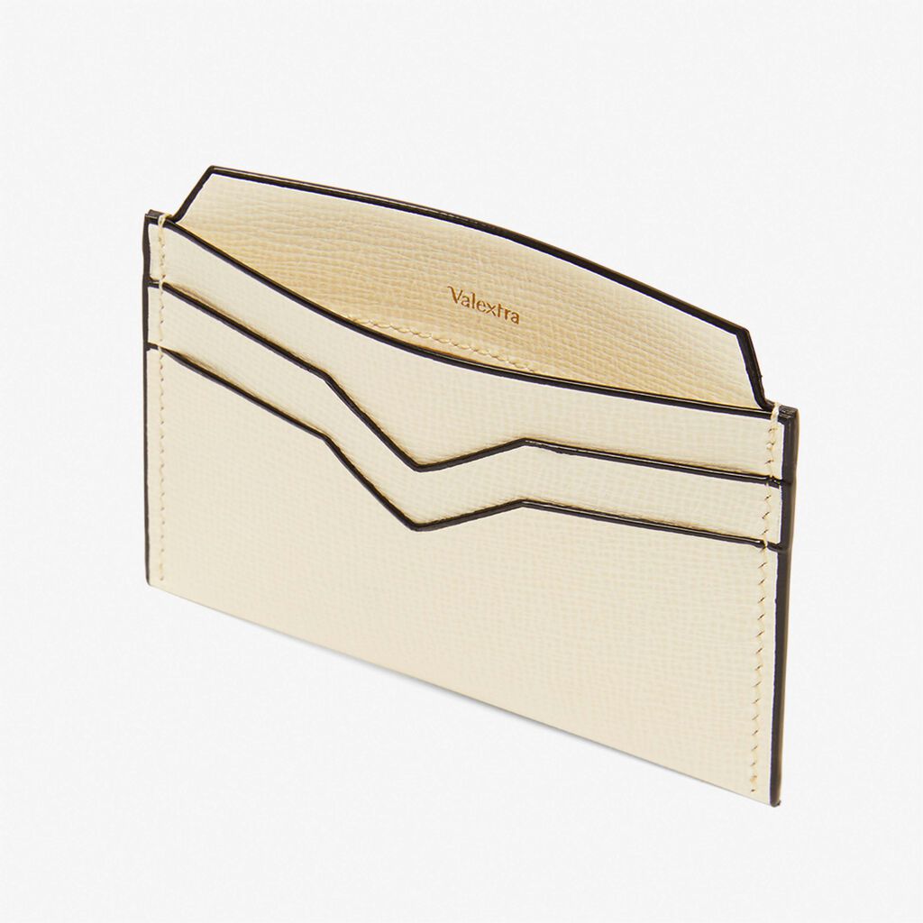 Valextra Portatessere compatto in Pelle Bianca | Valextra Shopping Online
