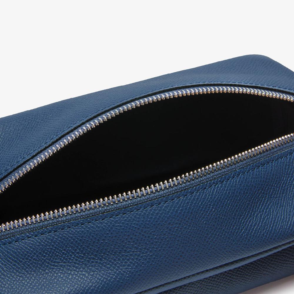 Valextra Pochette da viaggio da Uomo di Lusso in Pelle Blu Affare Del Giorno
