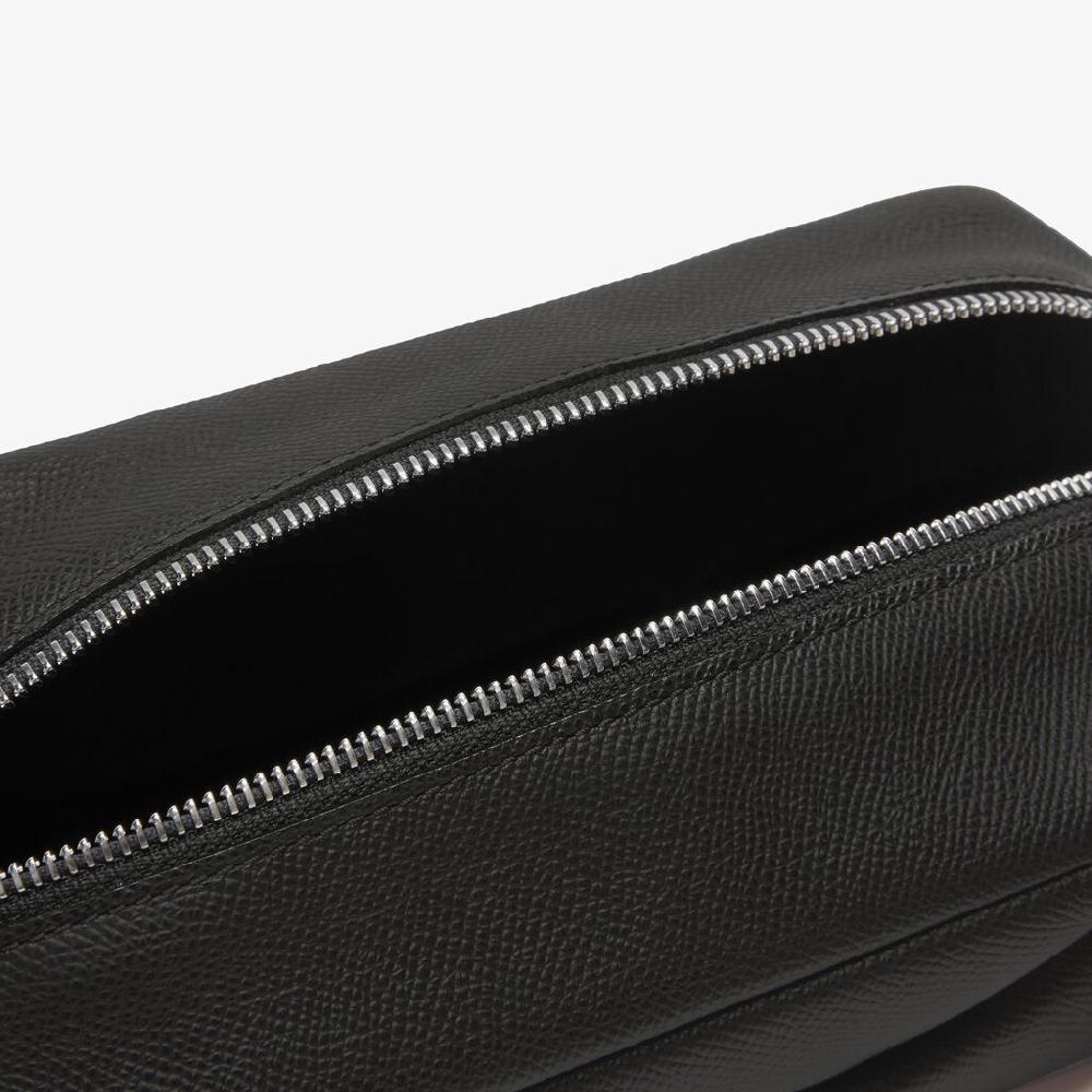 Valextra Pochette da viaggio da Uomo di Lusso in Pelle Nera Prezzo Ridotto