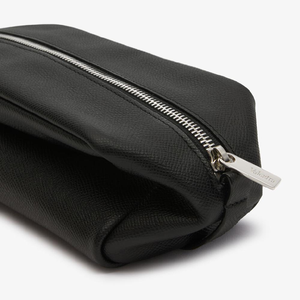 Valextra Pochette da viaggio da Uomo di Lusso in Pelle Nera Prezzo Ridotto