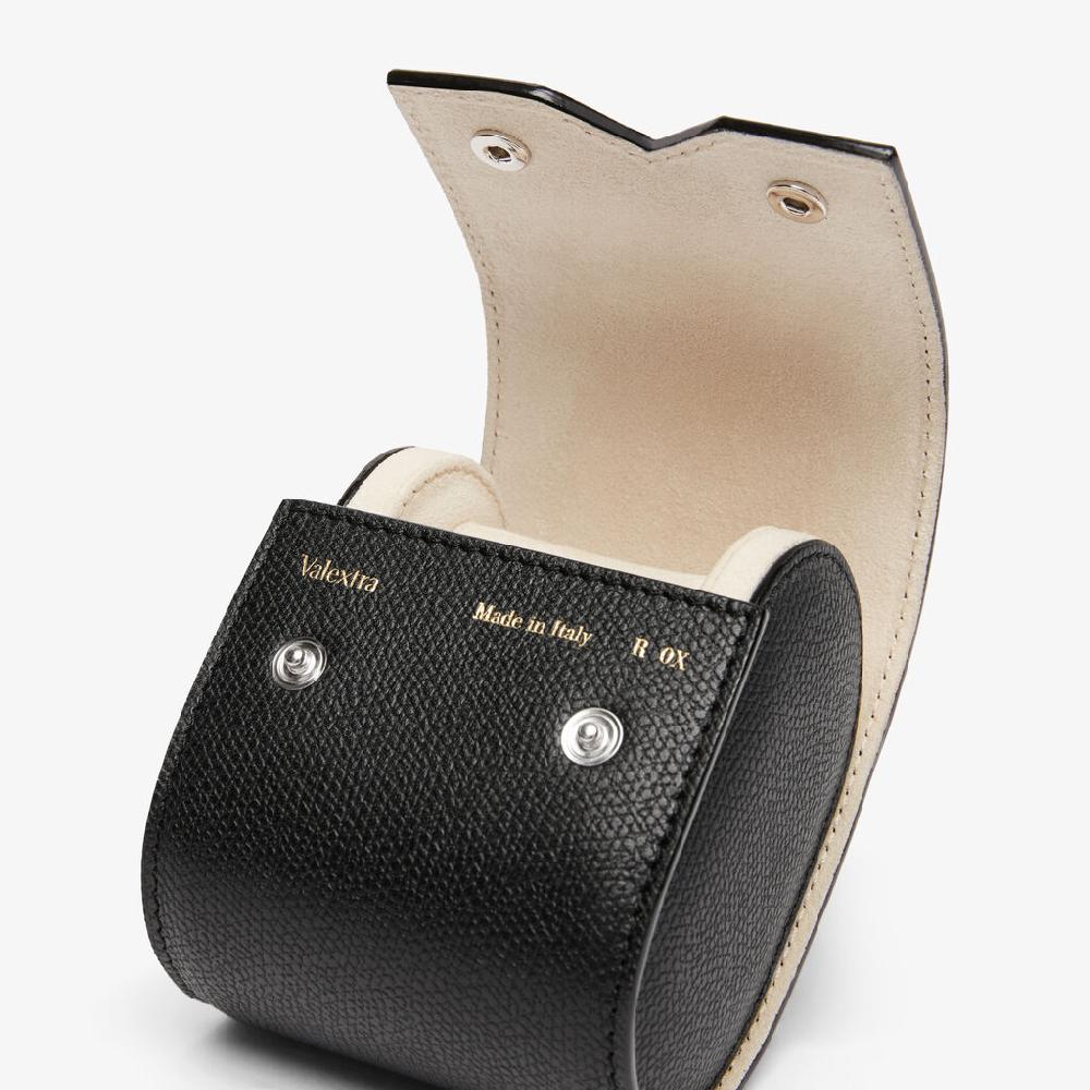 Valextra Porta orologio singolo da Uomo in Pelle Nera | Valextra V-Line Novità