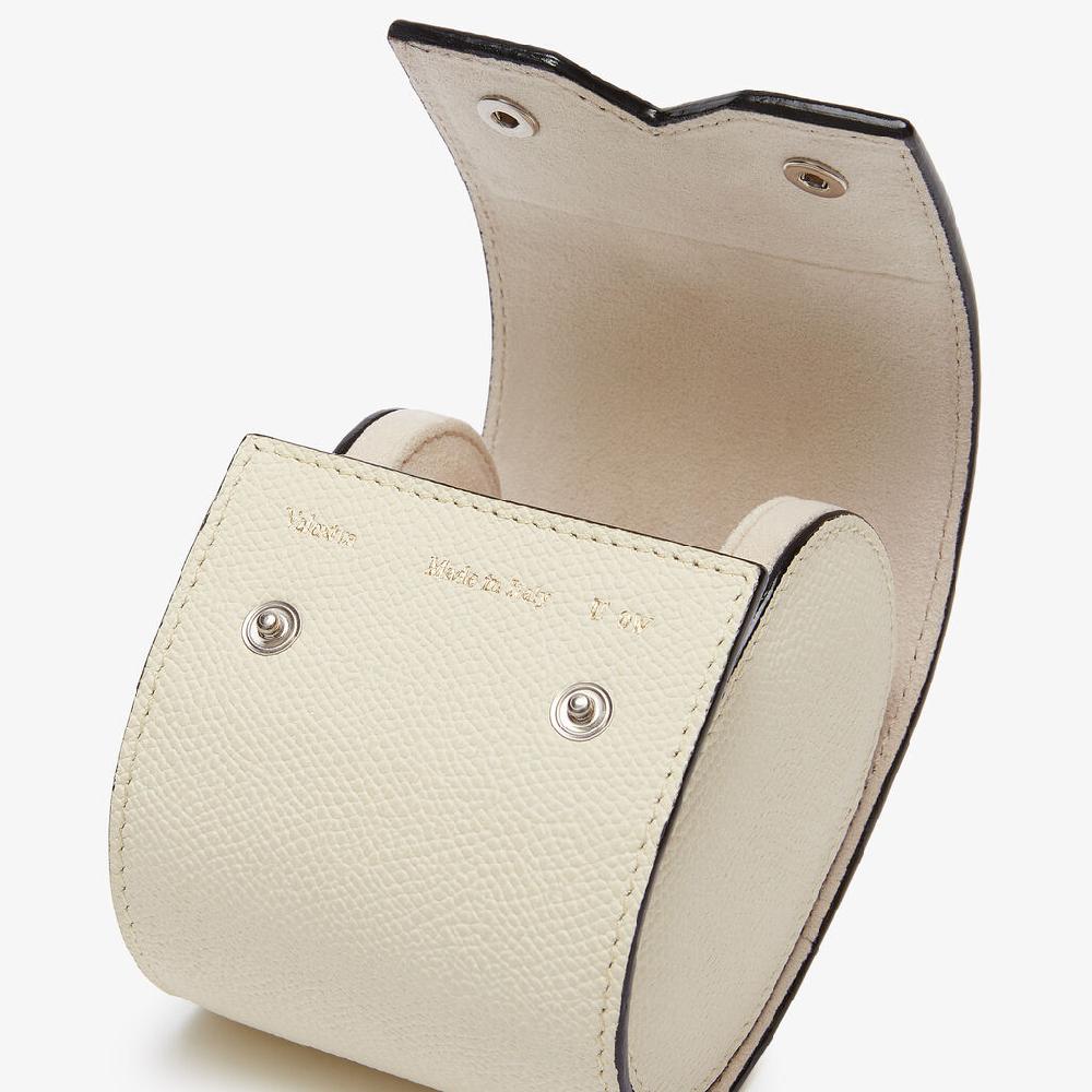 Valextra Porta orologio singolo da Donna in Pelle Bianca | Valextra V-Line Presa