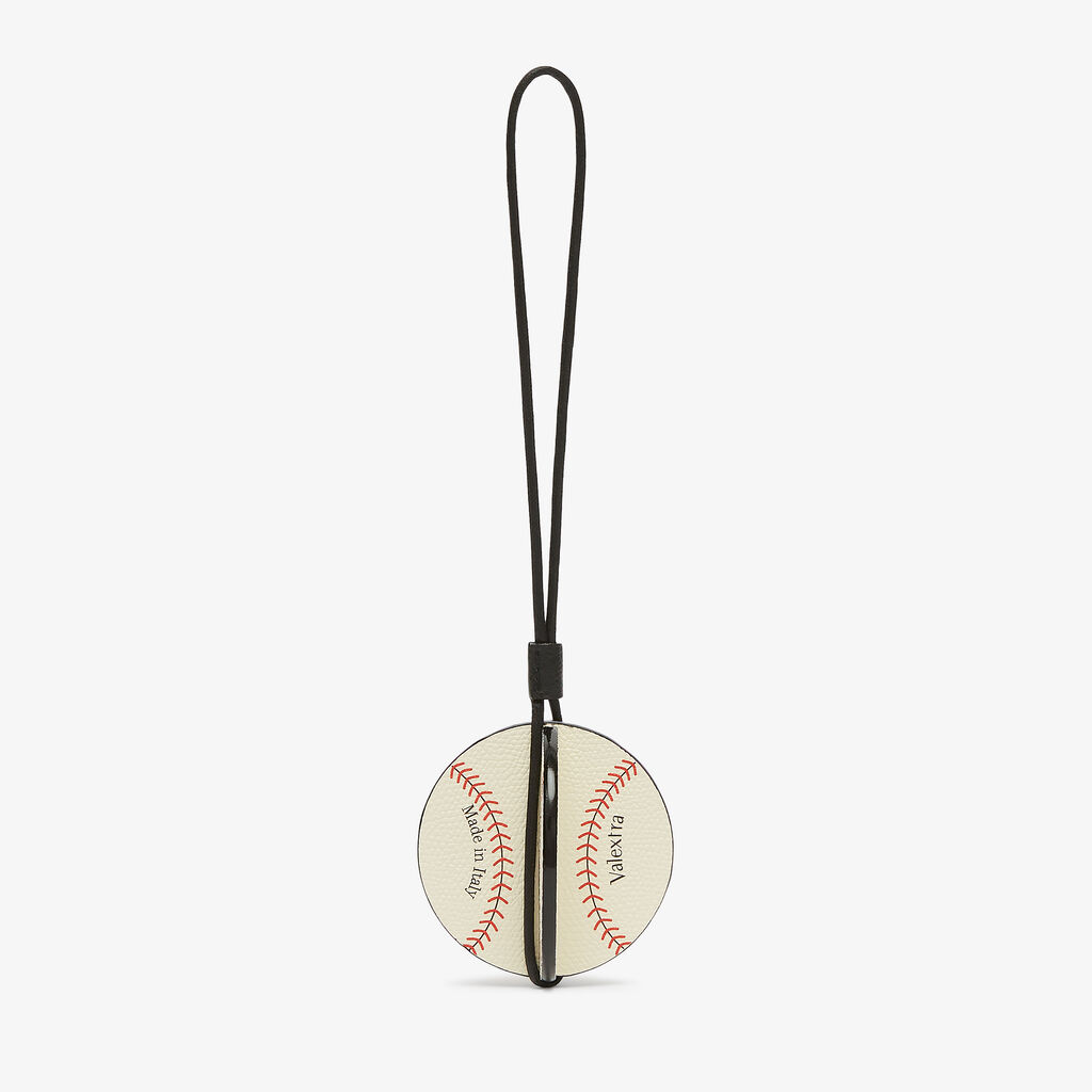 Valextra Charm palla da baseball in Pelle Bianca Rossa e Nera | Valextra Sconto