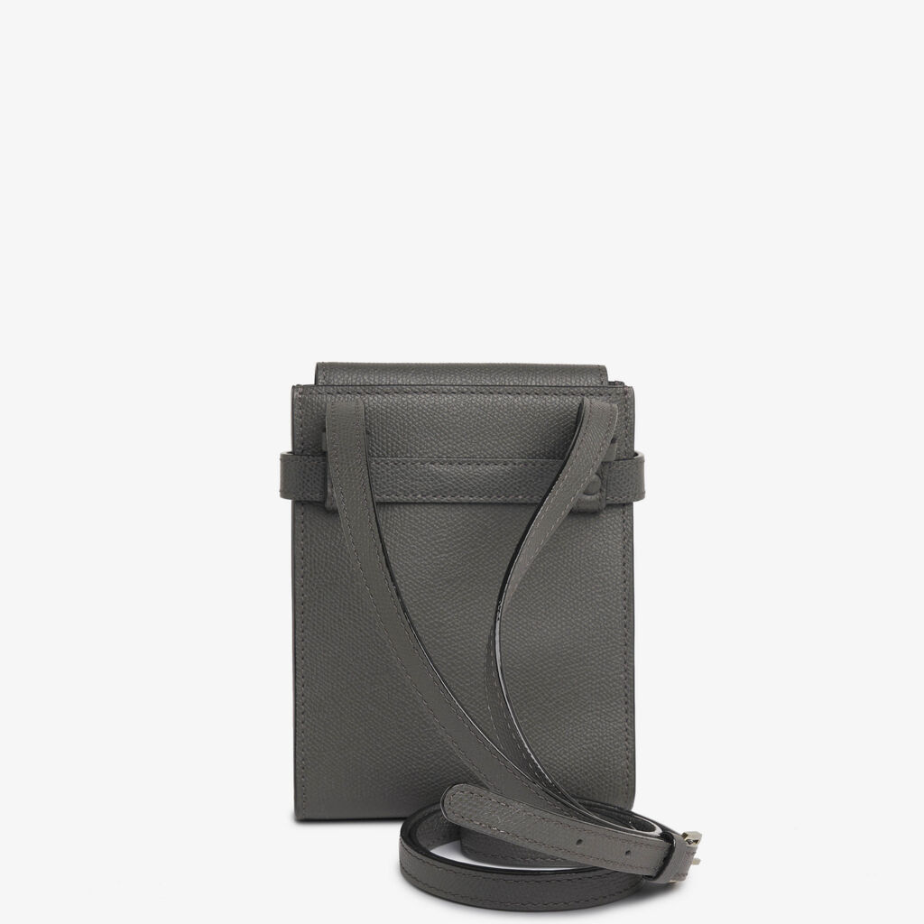 Valextra Borsa a tracolla Micro in Pelle Grigia | Valextra Brera Outlet