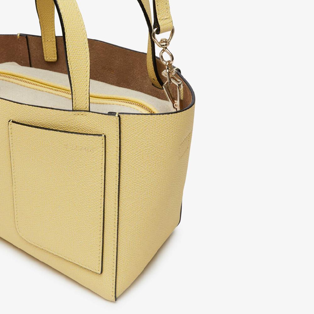 Valextra Borsa a secchiello Donna di Lusso in Pelle Gialla | Valextra Soft Saldi