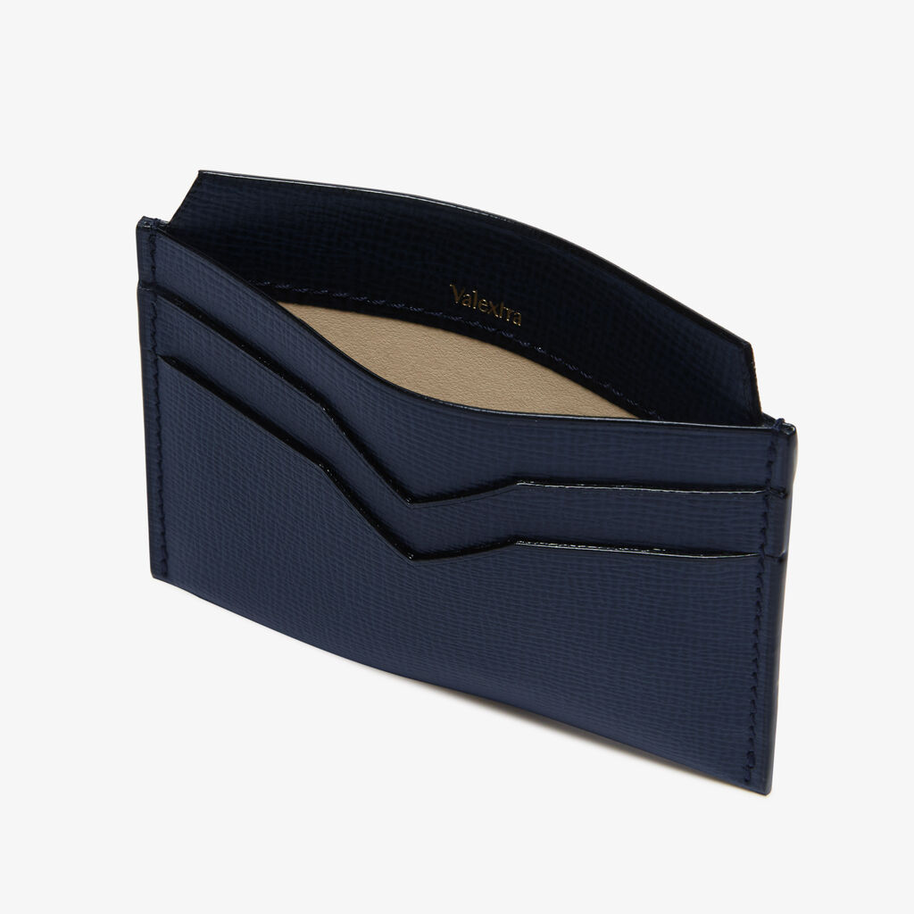 Valextra Portatessere da Donna di Lusso in Pelle Blu | Valextra Saldi Di Fabbrica