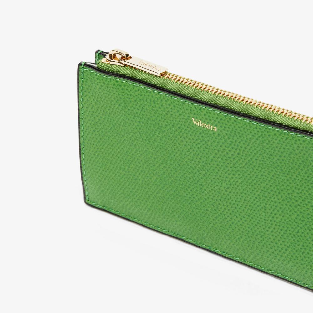Valextra Portamonete elegante in Pelle Verde con zip | Valextra I Più Venduti
