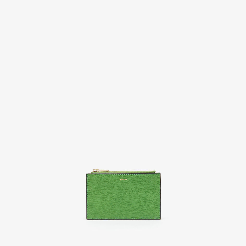 Valextra Portamonete elegante in Pelle Verde con zip | Valextra I Più Venduti