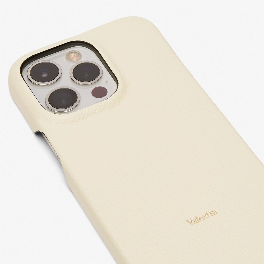 Valextra Cover rigida per Iphone 13 Pro in Pelle Bianca | Valextra Nuova