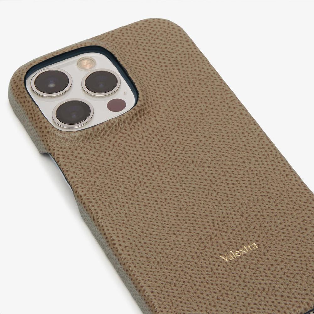 Valextra Cover Iphone 13 Pro in Pelle Marrone Tortora | Valextra Moda