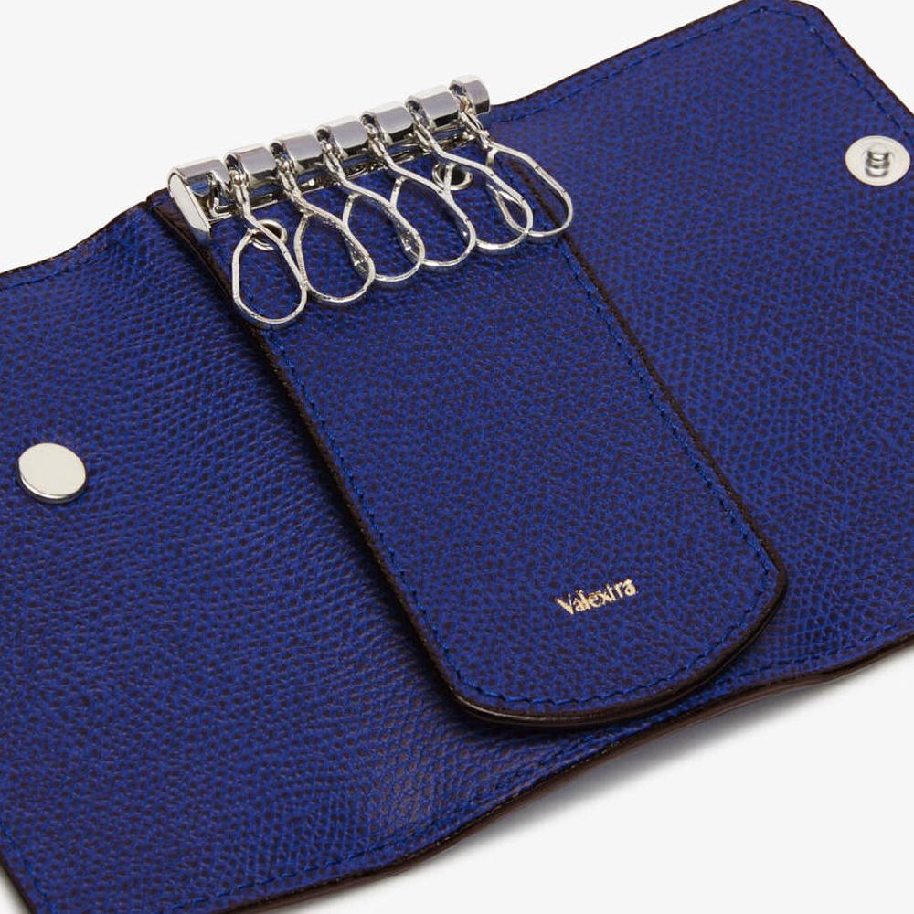 Valextra Portachiavi in Pelle Blu | Valextra Negozio online di fabbrica
