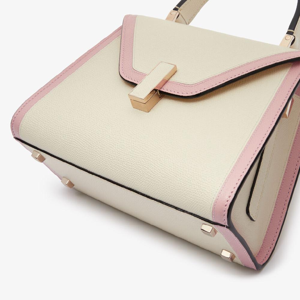 Valextra Borsa a mano mini da Donna in Pelle Bianca e Rosa | Valextra Iside Offerta speciale
