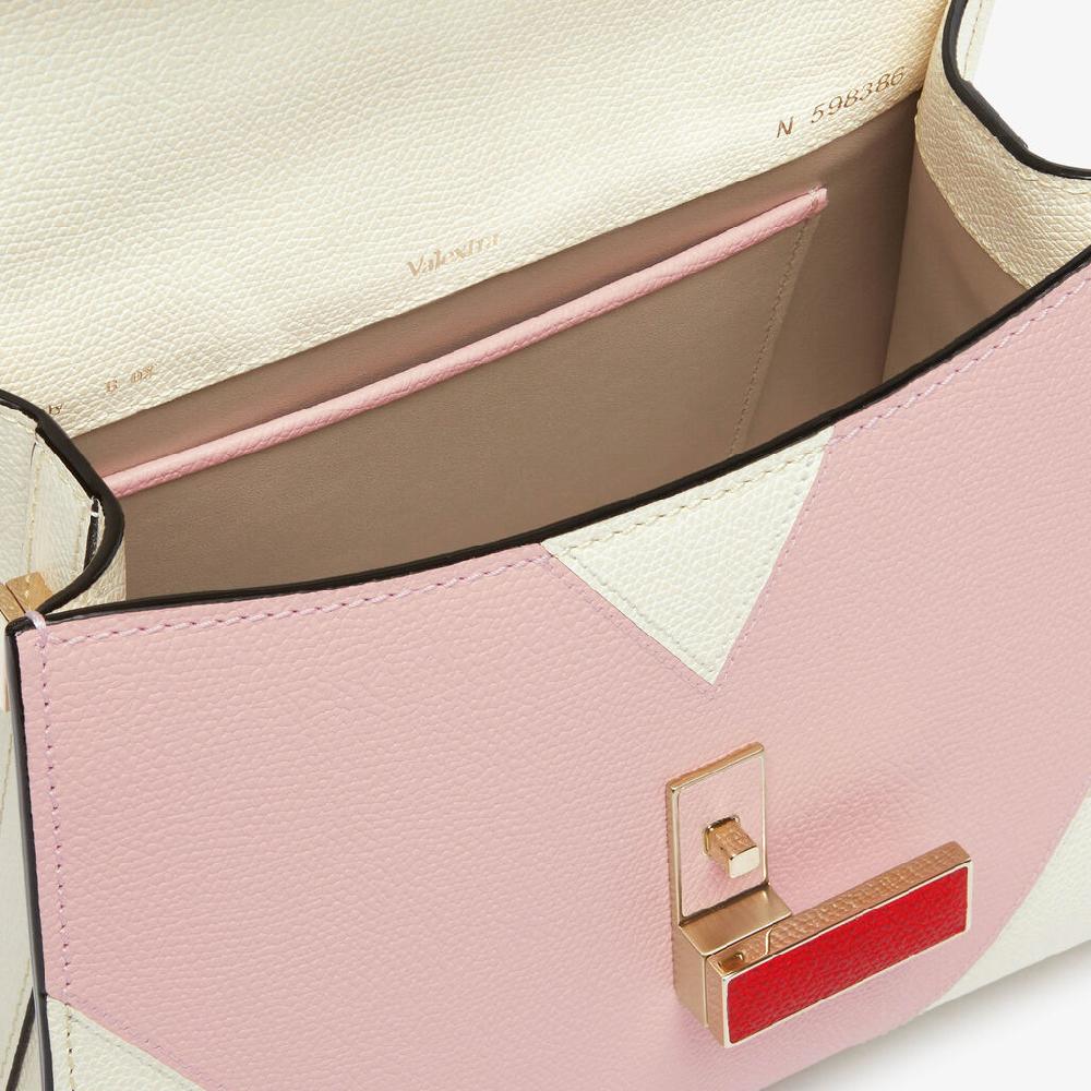 Valextra Borsetta da Donna di Lusso in Pelle Bianca e Rosa | Valextra Iside Comprare a buon mercato