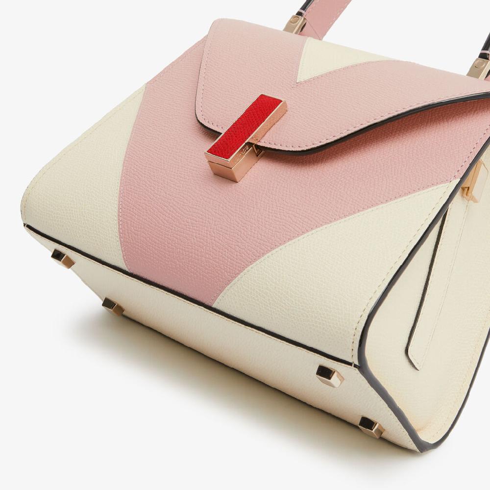 Valextra Borsetta da Donna di Lusso in Pelle Bianca e Rosa | Valextra Iside Comprare a buon mercato