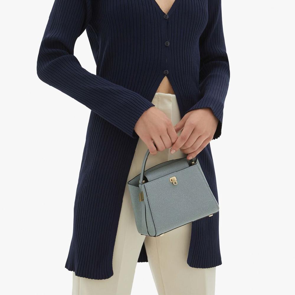 Valextra Borsa a mano Micro in Pelle Blu | Valextra Brera Grande vendita