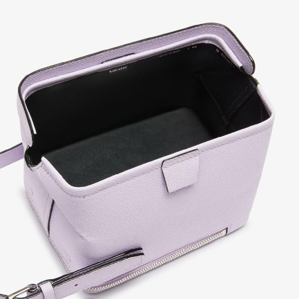 Valextra Borsa tracolla Donna di Lusso in Pelle Lilla | Valextra Tric Trac Offerta esclusiva