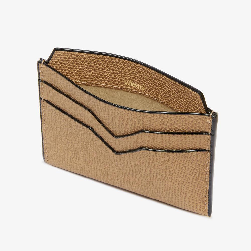 Valextra Porta Carte 4CC | Pelle di vitello Millepunte | Beige Cashmere | Valextra Black Friday