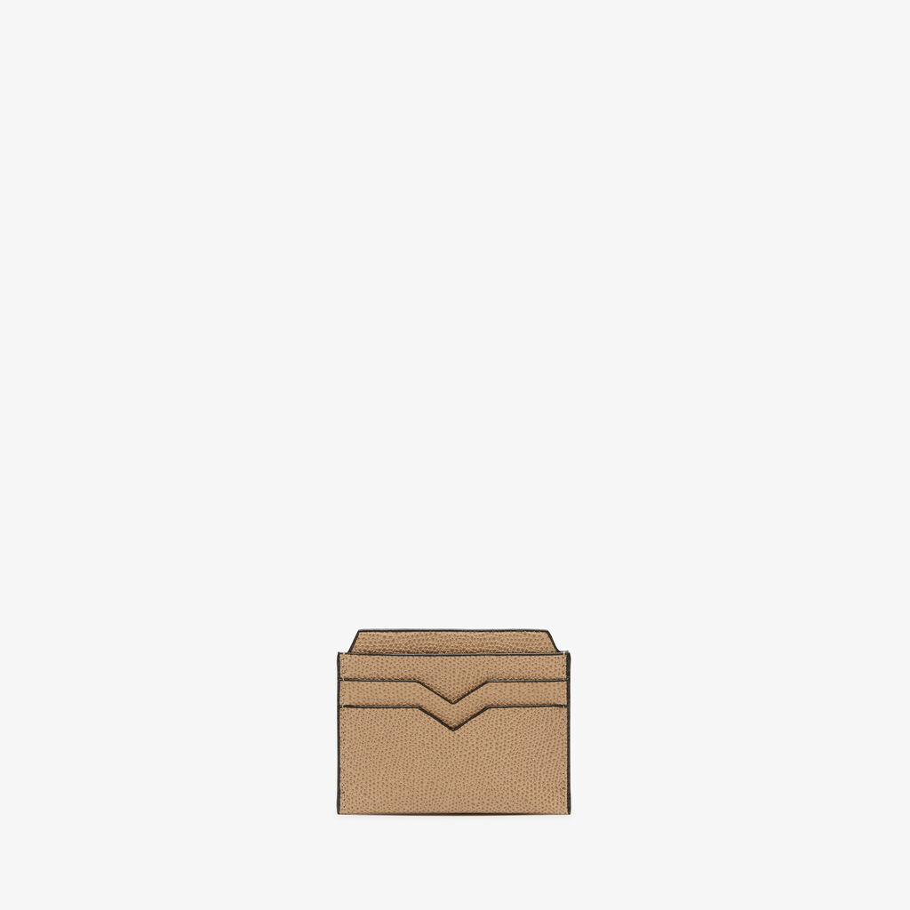 Valextra Porta Carte 4CC | Pelle di vitello Millepunte | Beige Cashmere | Valextra Black Friday