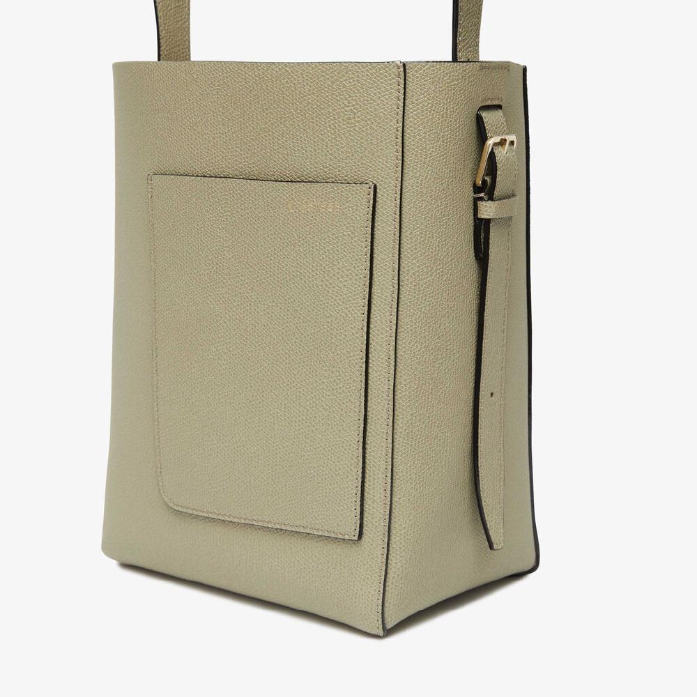 Valextra Borsa a secchiello da Donna in Pelle Verde tundra | Valextra Soft Offerta San Valentino