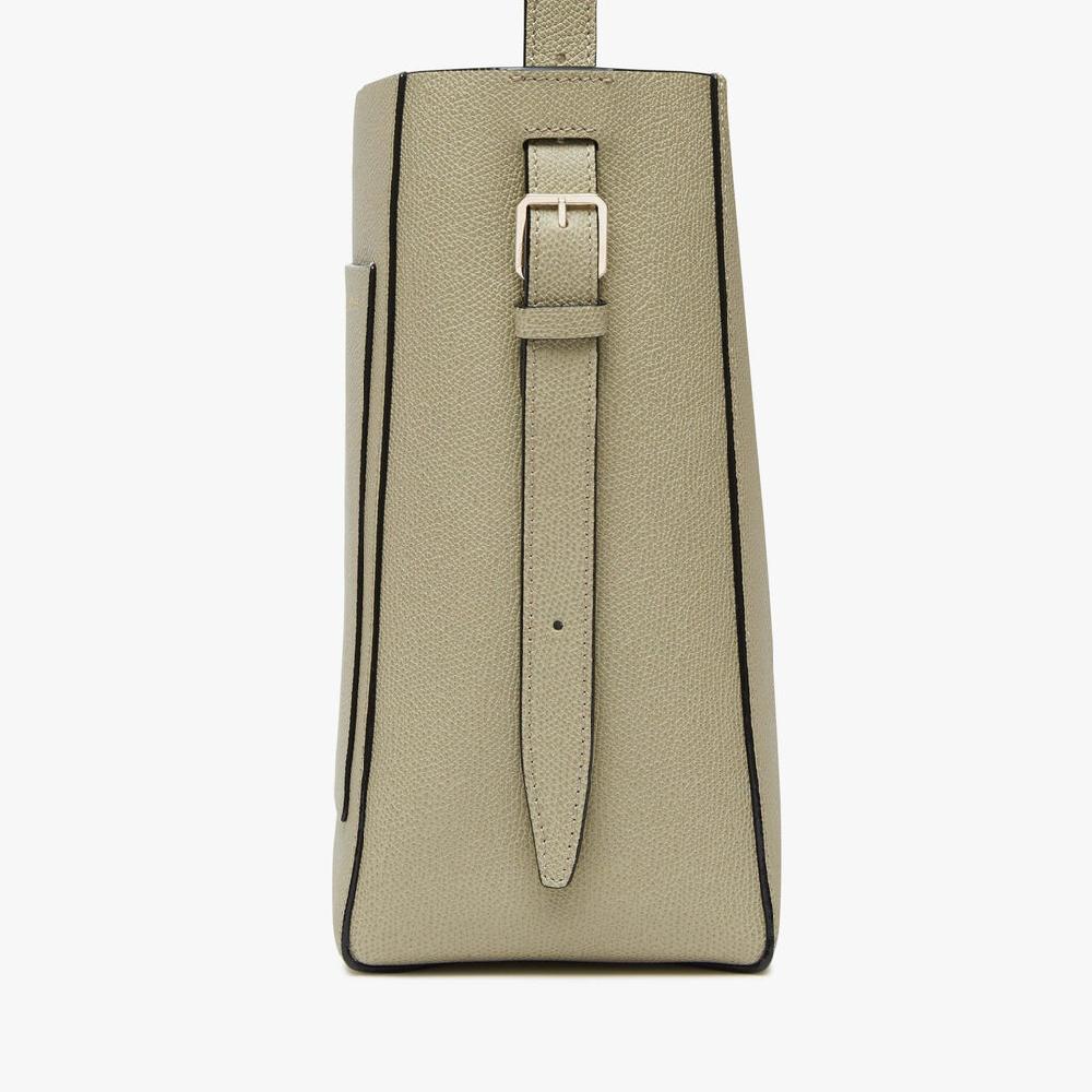Valextra Borsa a secchiello da Donna in Pelle Verde tundra | Valextra Soft Offerta San Valentino