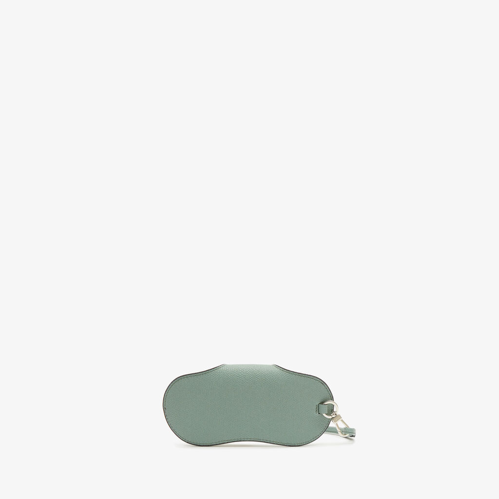 Valextra Porta Occhiali Con Tracolla | Pelle di vitello Millepunte | Verde Eucalipto | Valextra Online Outlet