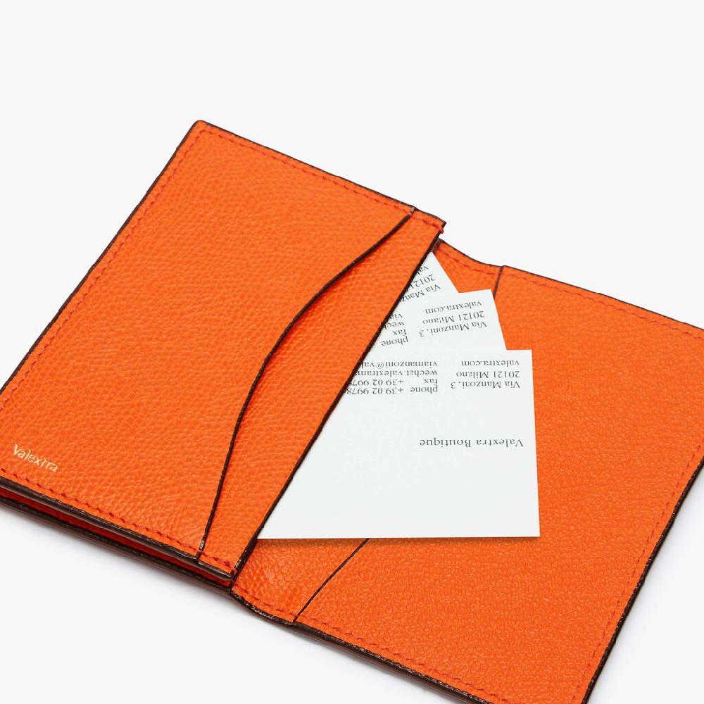 Valextra Porta carte di credito in Pelle Arancione | Valextra Offerte speciali