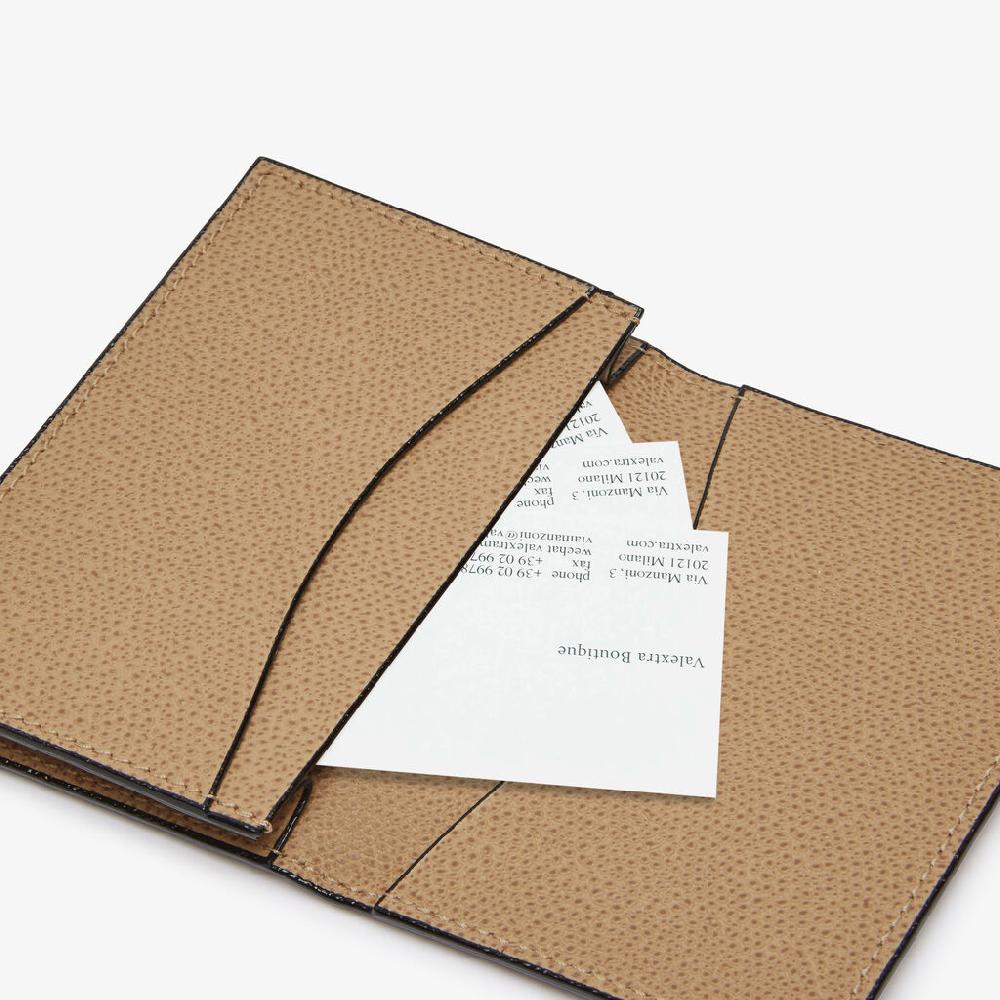 Valextra Porta carte di credito da Donna di Lusso in Pelle Beige | Valextra Enormi risparmi
