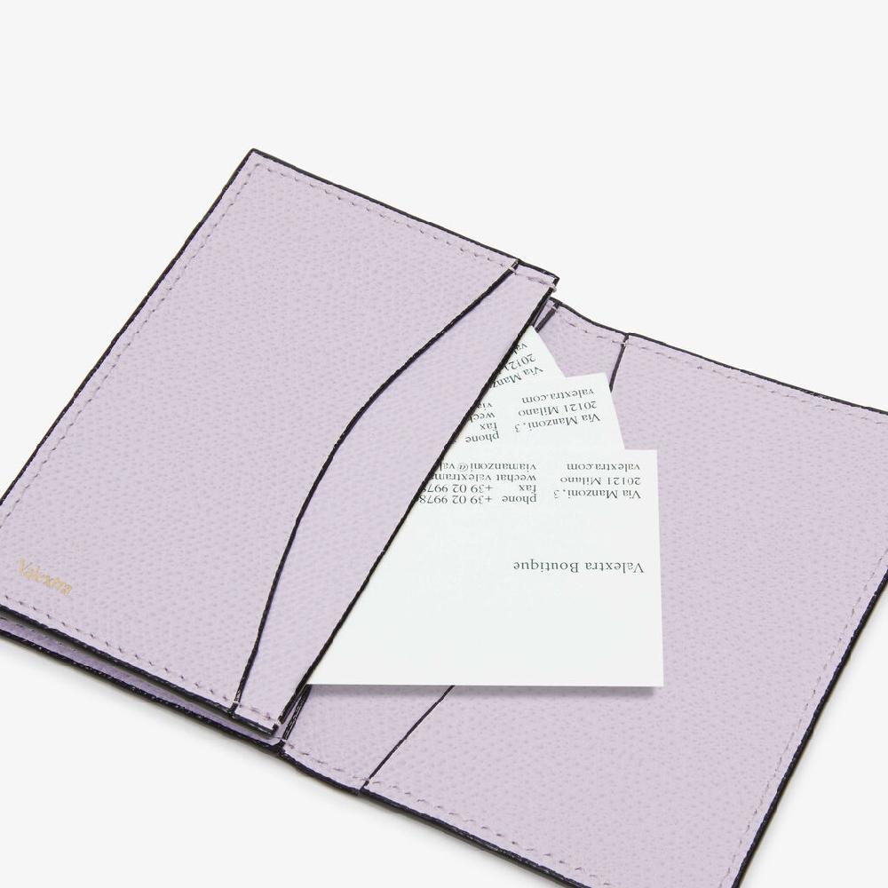 Valextra Porta carte di credito da Donna di Lusso in Pelle Lilla | Valextra Sconti VIP