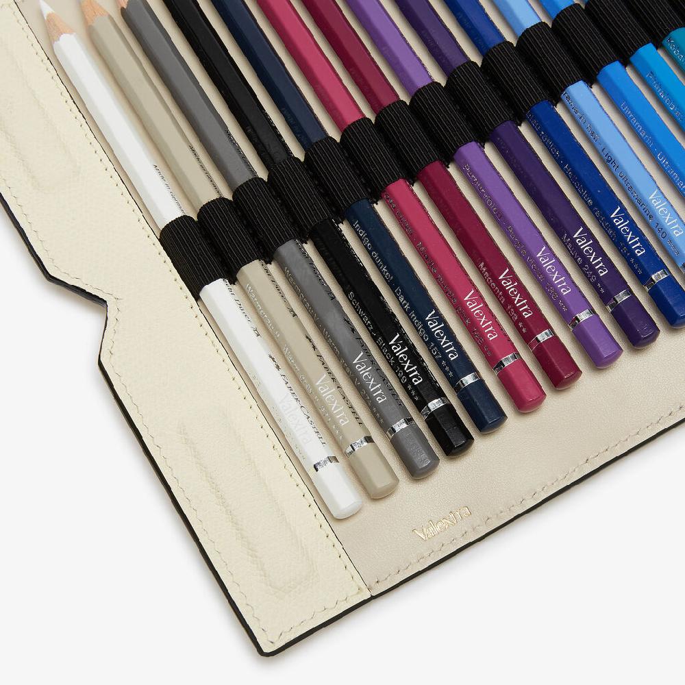 Valextra Astuccio da Donna con matite colorate in Pelle Bianca | Valextra Ritorno libero
