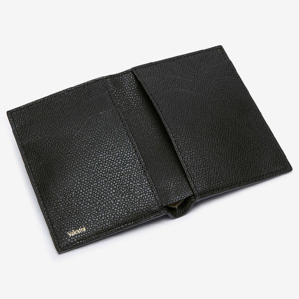 Valextra Portafoglio bifold da Donna in Pelle Nera di Lusso | Valextra Discount Store per i nuovi prodotti