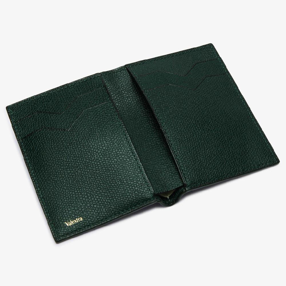 Valextra Portafoglio bifold da Donna in Pelle Verde di Lusso | Valextra Super sconto