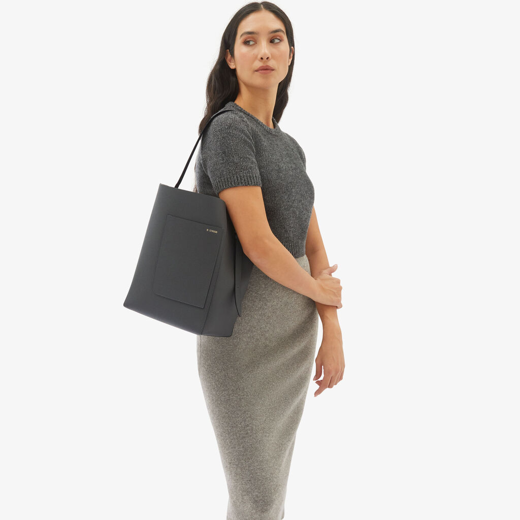 Valextra Borsa a secchiello da Donna Media in Pelle Grigia | Valextra Soft Limitato a 3 giorni