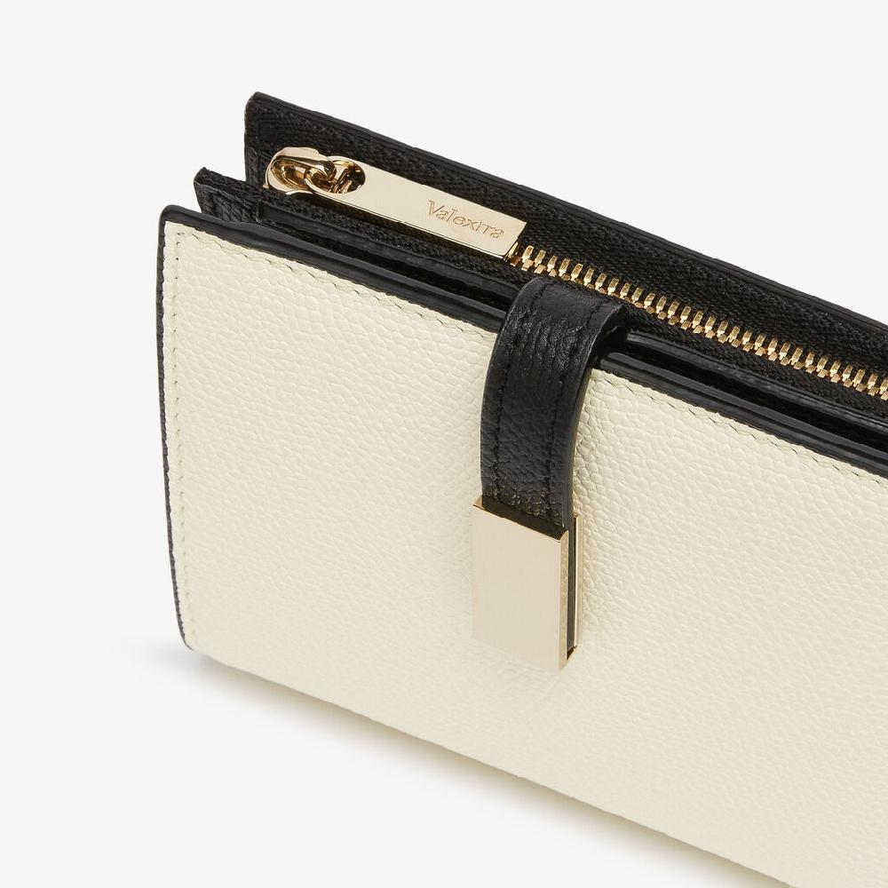 Valextra Portafoglio piccolo di Lusso in Pelle Bianca e Nera | Valextra Black Friday Prezzi