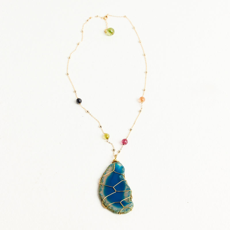 ALMALA COLLANA AGATA | BLU