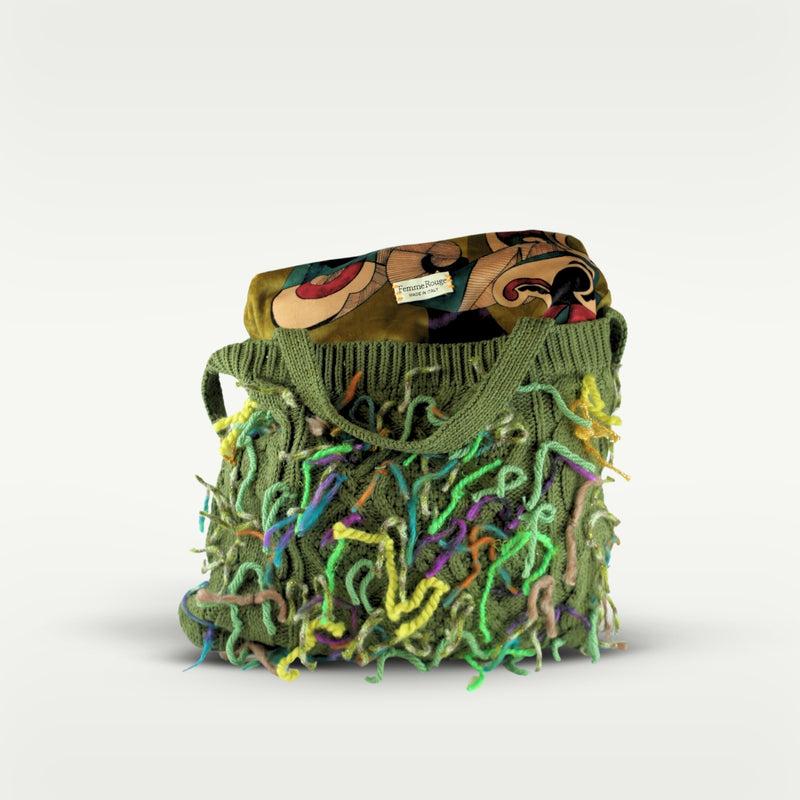 ALMALA BORSA LANA | VERDE Consegna Veloce