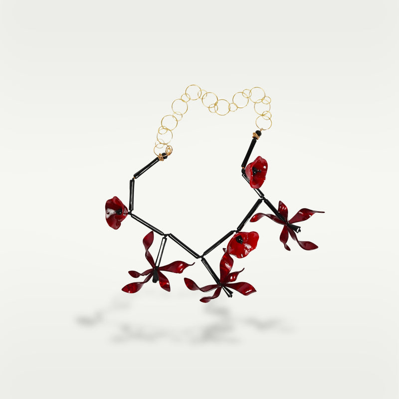 ALMALA COLLANA FIORE ACETATE | BORDEAUX