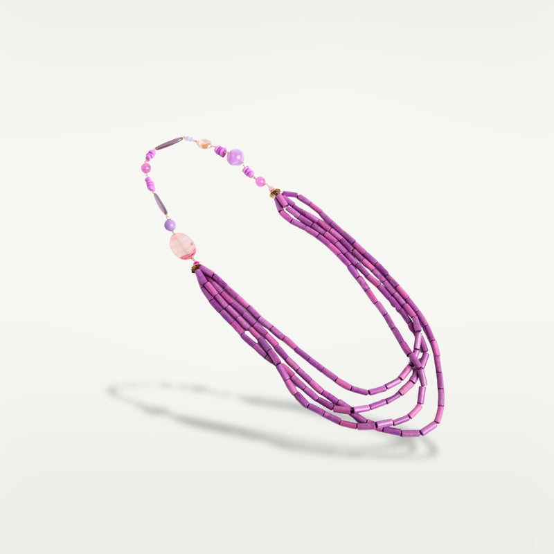 ALMALA COLLANA MULTIFILI WOOD | FUCSIA Italy