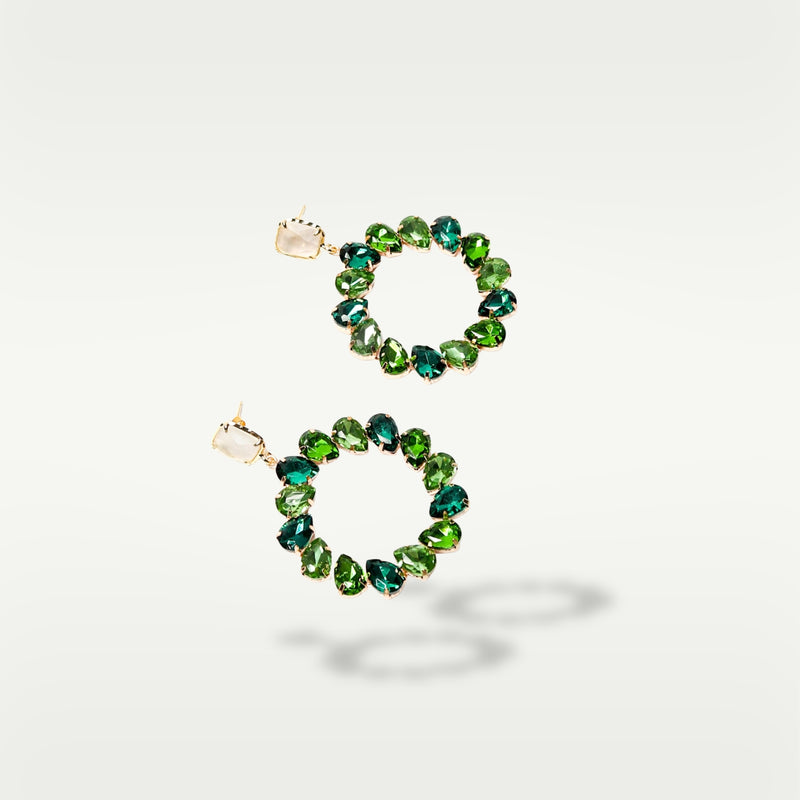 ALMALA ORECCHINO CIRCLE STRASS | VERDE Hotsell