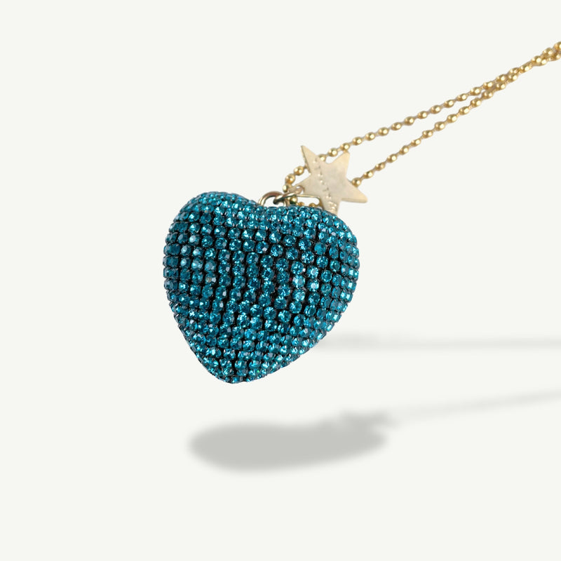 ALMALA COLLANA CUORE STRASS | TURCHESE Nuova