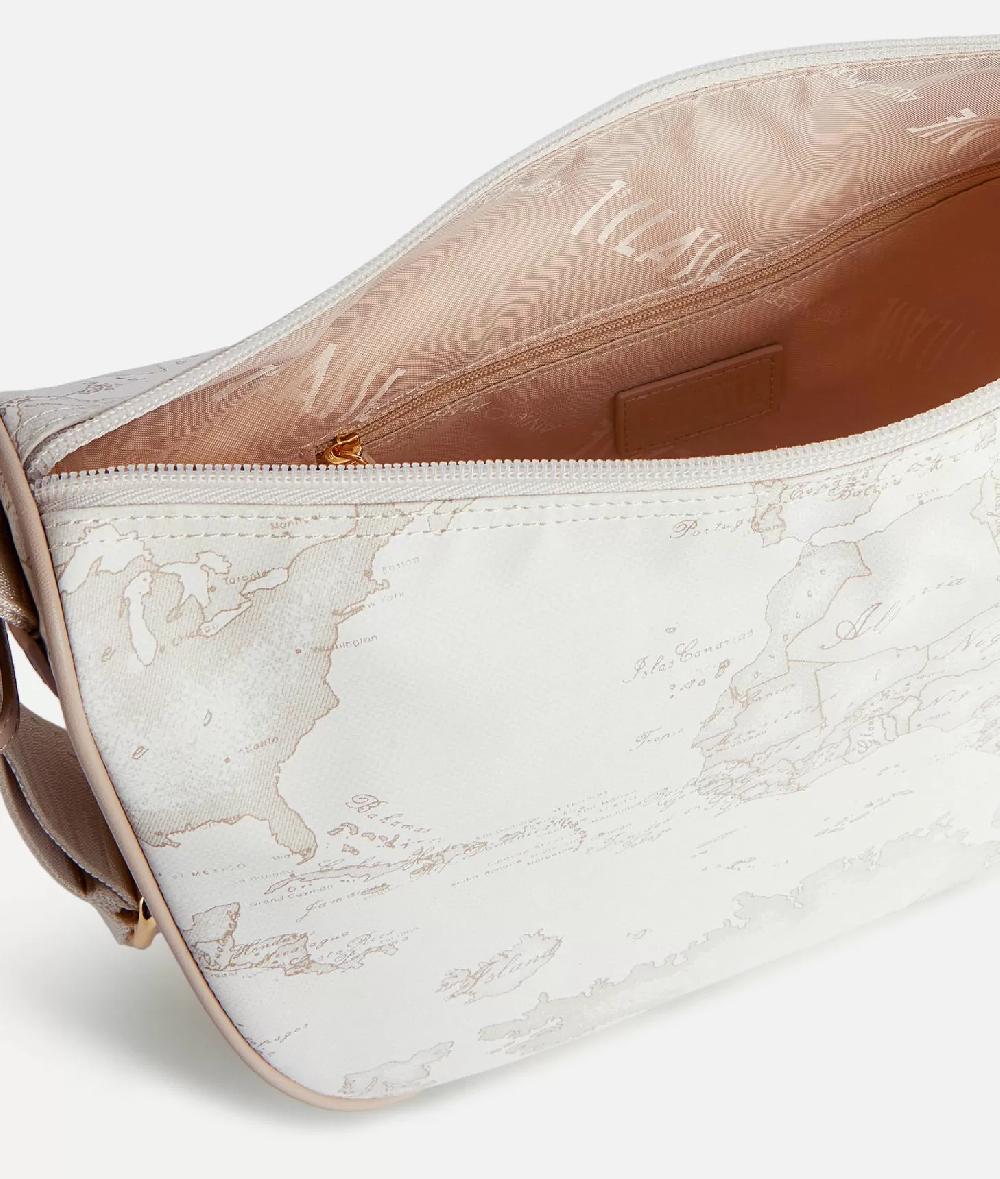 Alviero martini 1a classe Geo Soft White tracolla a mezzaluna media In Saldo