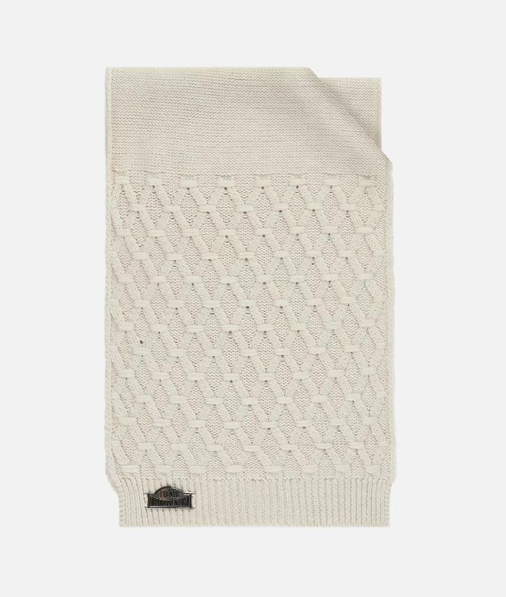 Alviero martini 1a classe Sciarpa a rombi in misto lana 180x30 Bianco Latte Moda