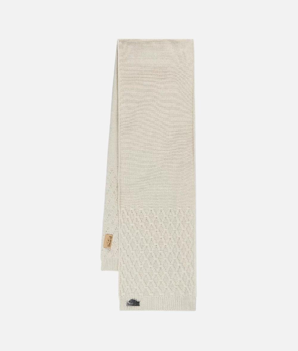 Alviero martini 1a classe Sciarpa a rombi in misto lana 180x30 Bianco Latte Moda